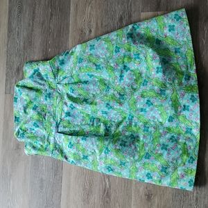 Lilly Pulitzer Strapless Dress in Green and Pink Floral